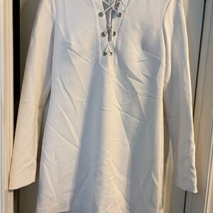 Marciano Cream Lace-Up Blouse